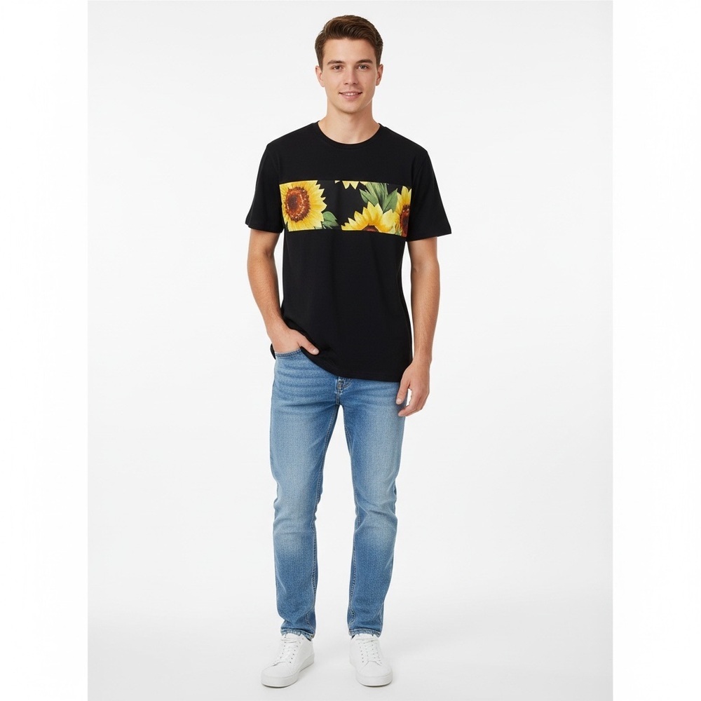 Black Sunflower Graphic Tee